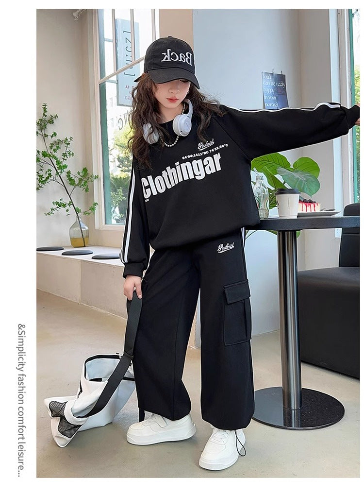 Girls’ Striped Sweatshirt & Pants Set