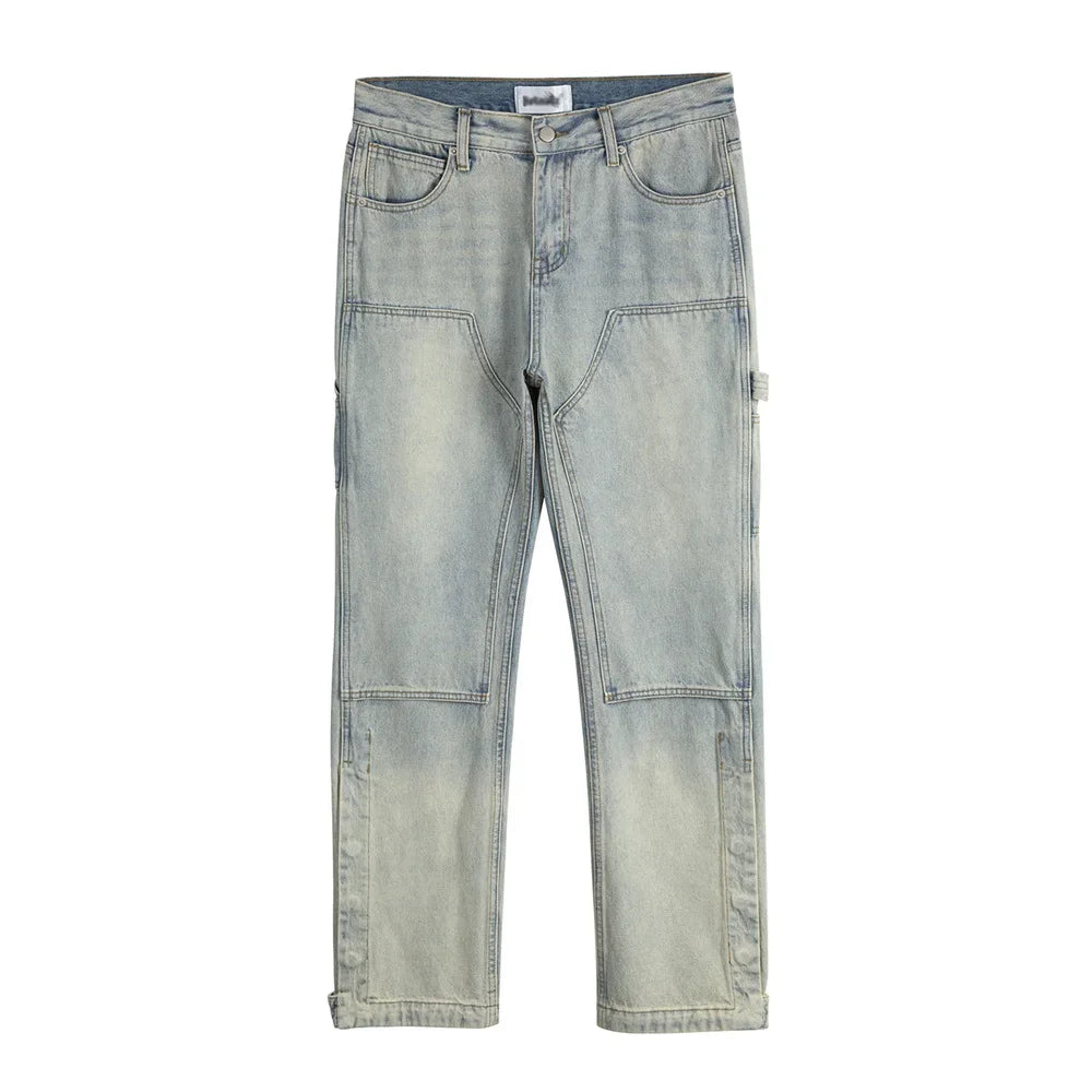 Men’s Contrast Washed Flare Jeans