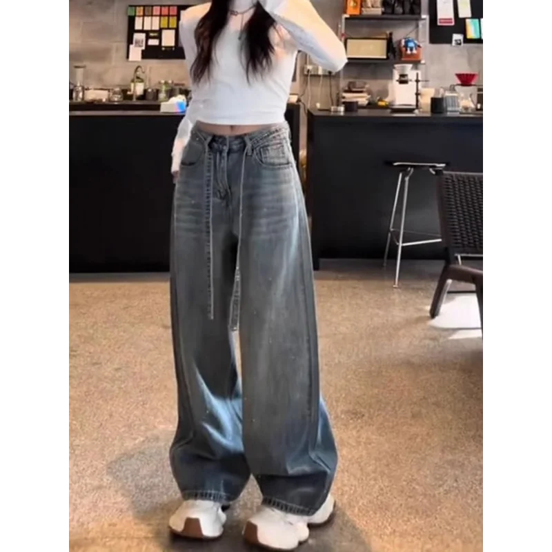 WOMEN’S RHINESTONE WIDE LEG JEANS