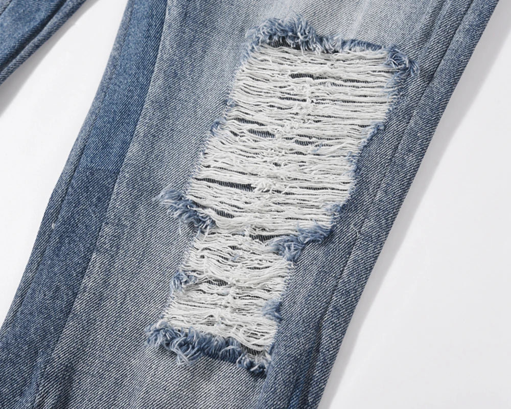 Men’s Contrast Washed Flare Jeans