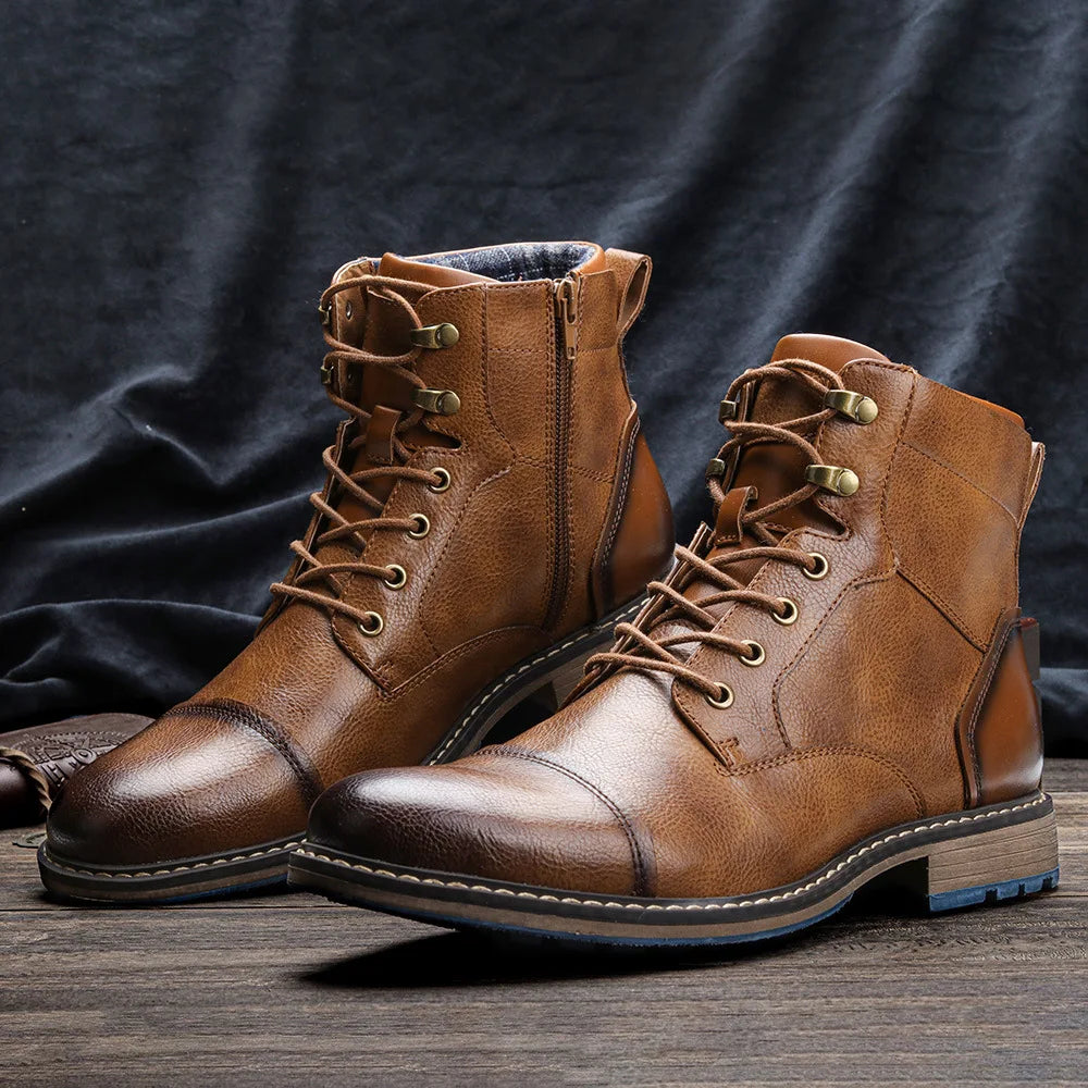 MEN'S ANKLE LEATHER BOOTS
