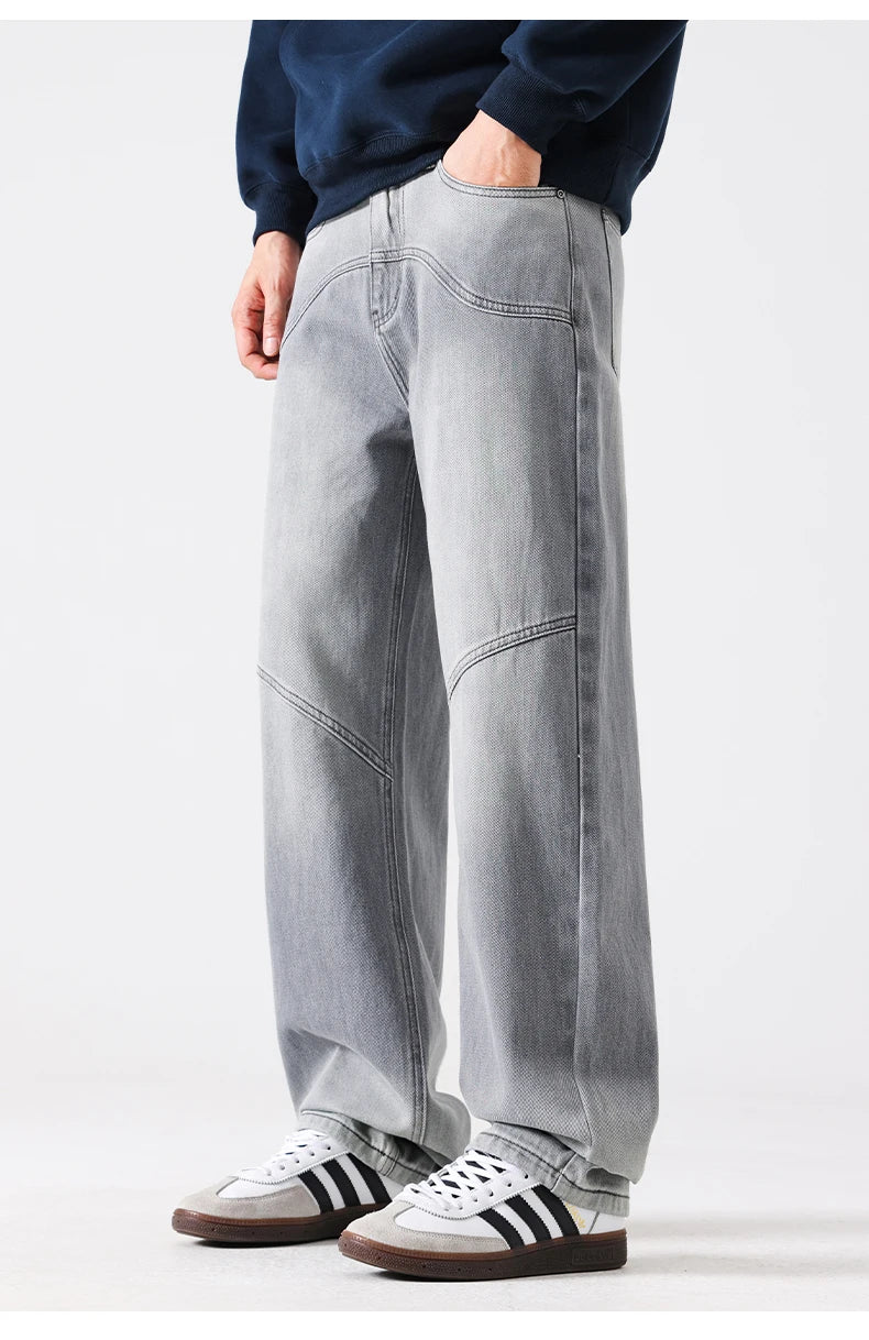 Men’s Patchwork Straight Jeans
