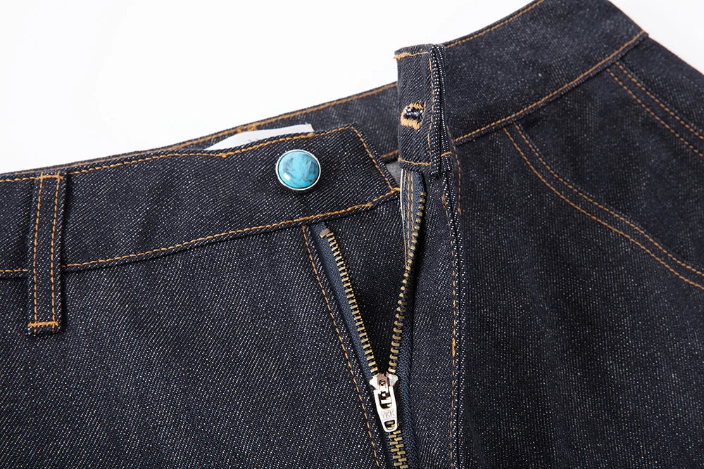 MEN’S TURQUOISE BAGGY DENIM SORTS
