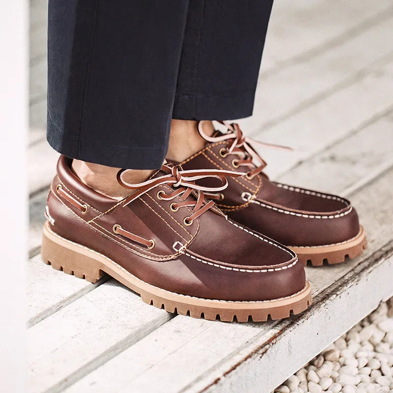 Maden Men’s Vintage Leather Derby Shoes