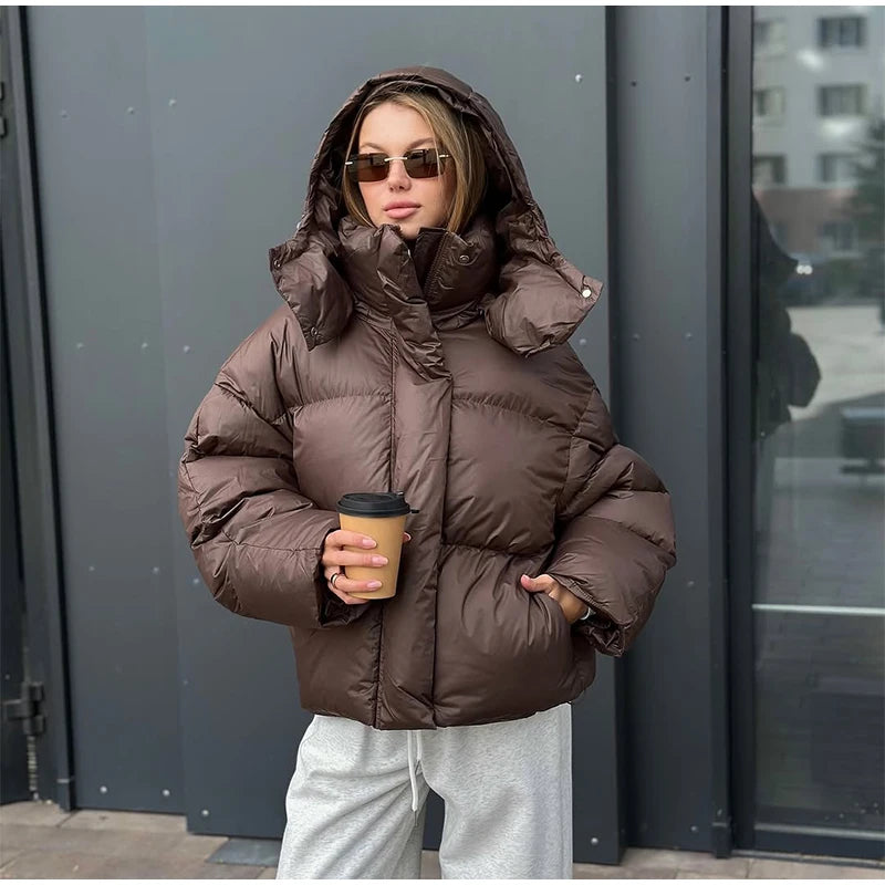 Women’s Hooded Short Cotton Jacket