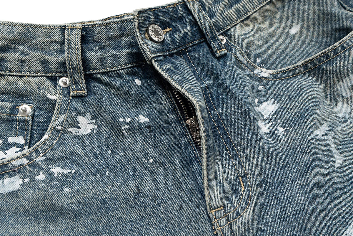 MEN’S GRAFFITI RIPPED DENIM SORTS