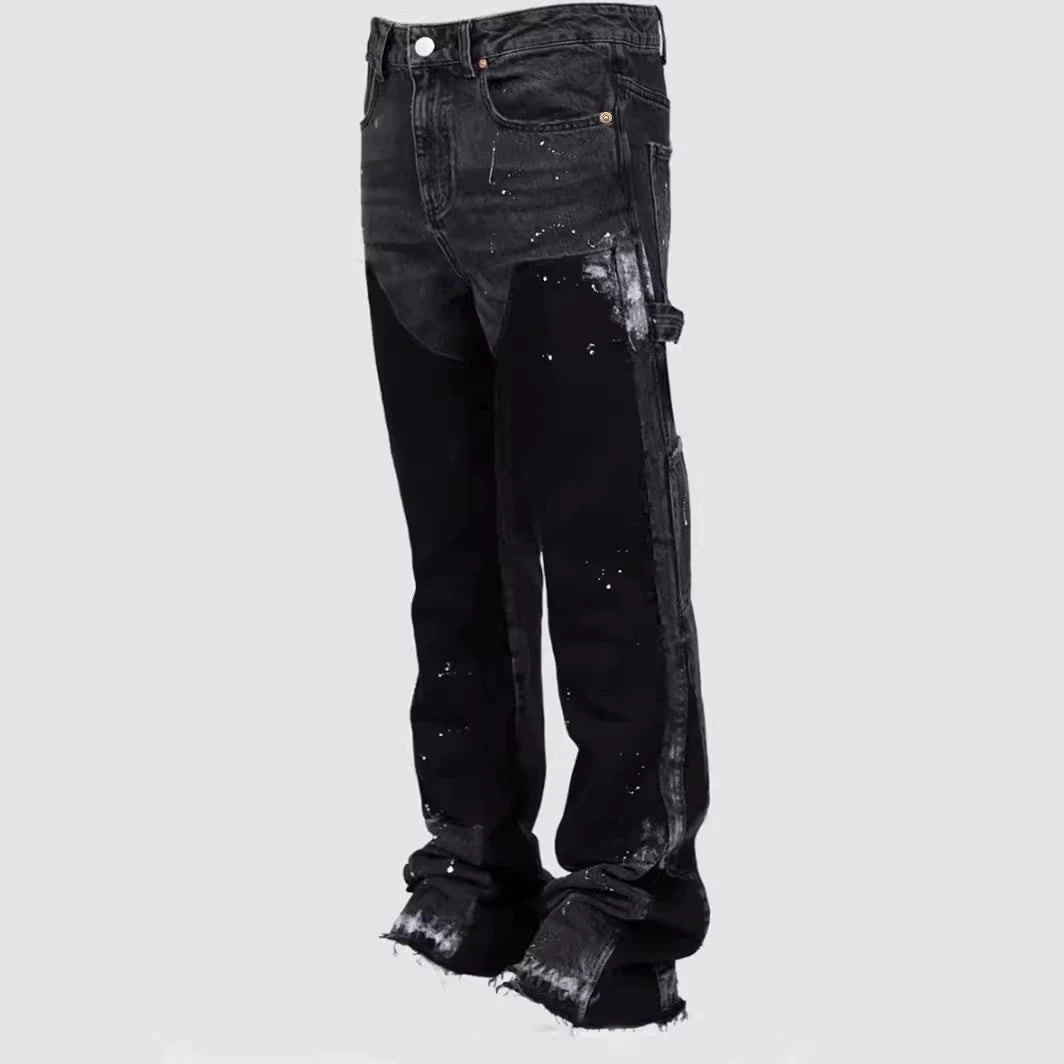 Men’s Punk Skinny Flared Jeans