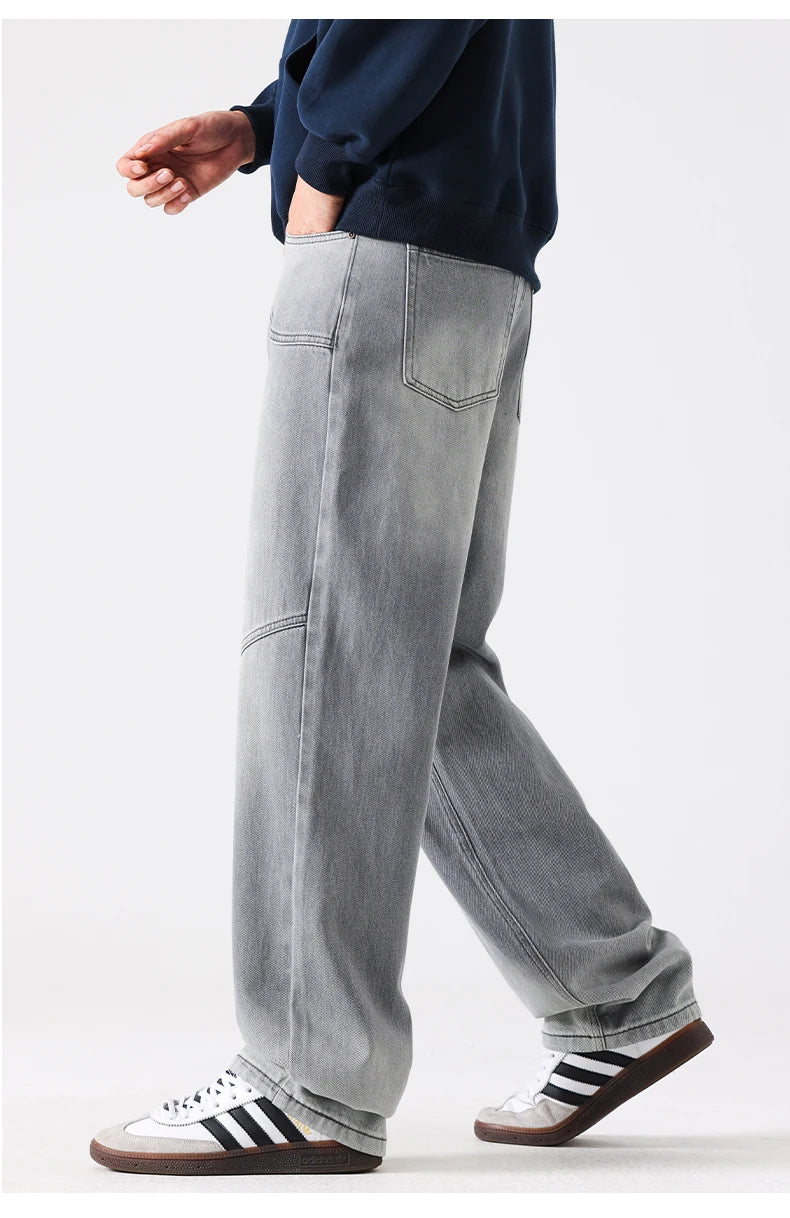 Men’s Patchwork Straight Jeans