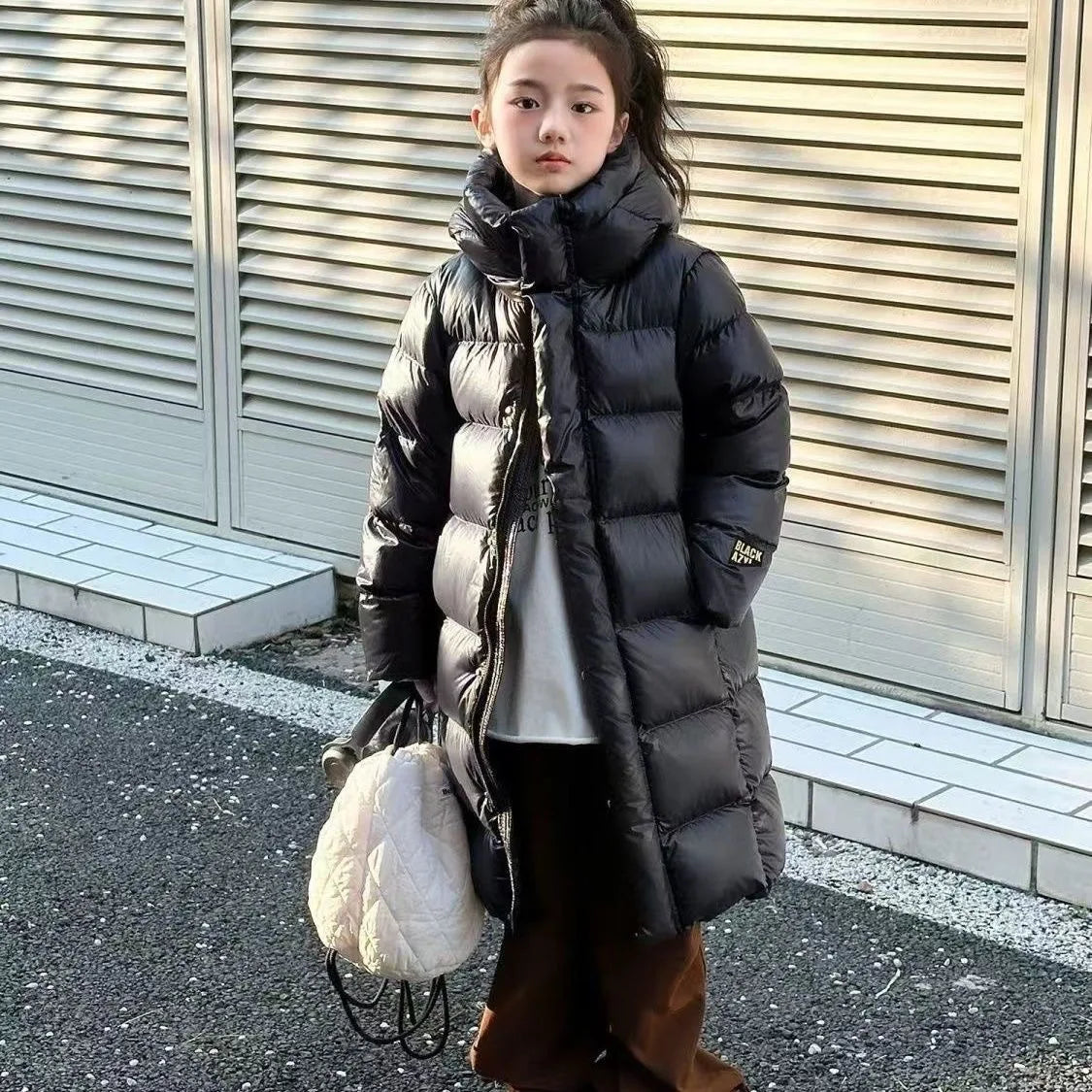 Kids Hooded Waterproof Down Jacket