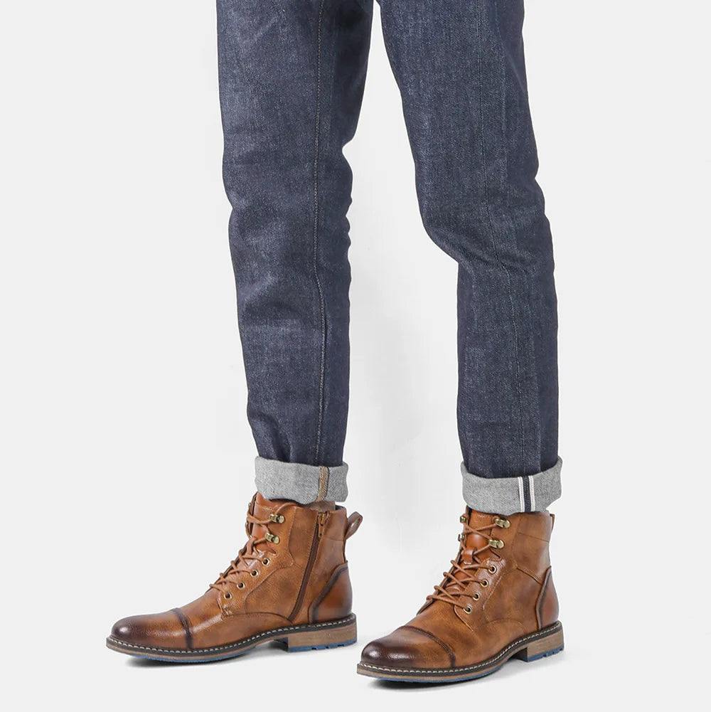 MEN'S ANKLE LEATHER BOOTS