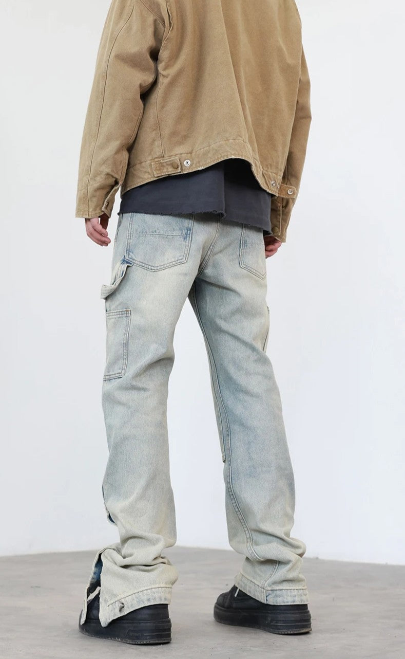 Men’s Contrast Washed Flare Jeans