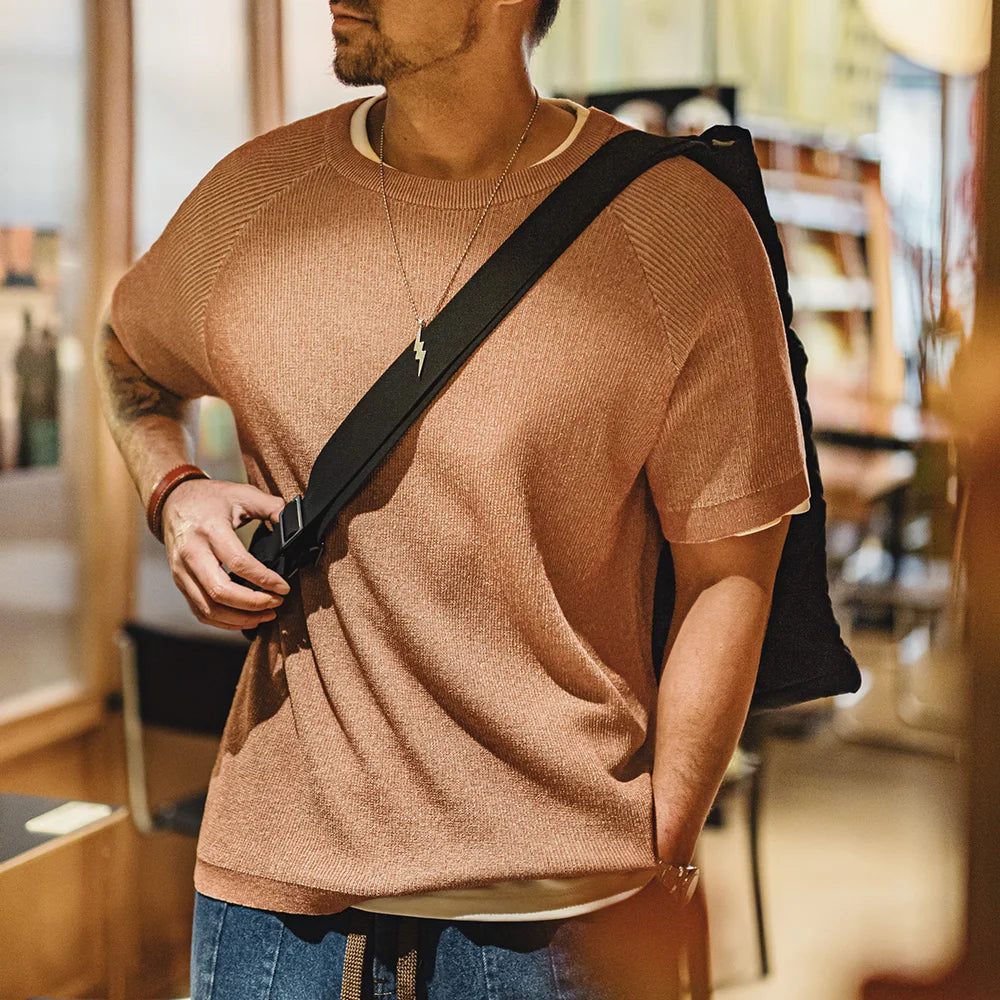 Maden Men’s Vintage Knit T-Shirt