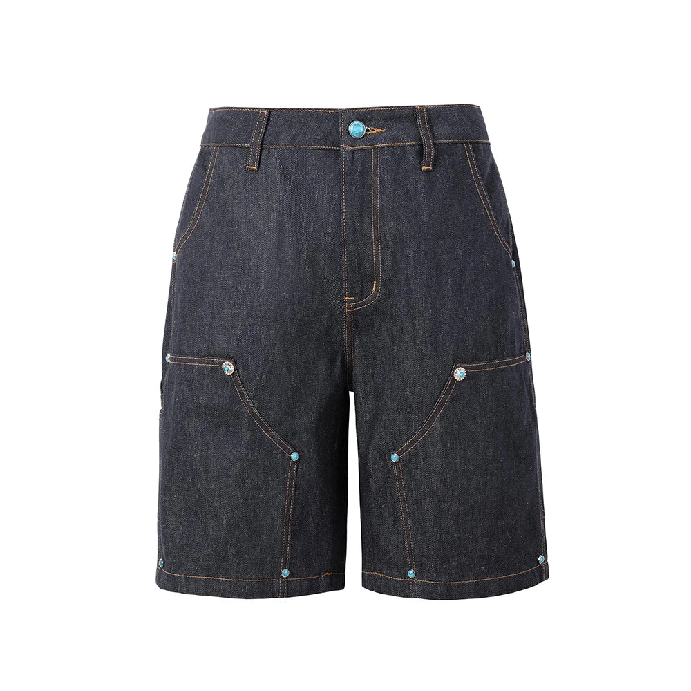 MEN’S TURQUOISE BAGGY DENIM SORTS