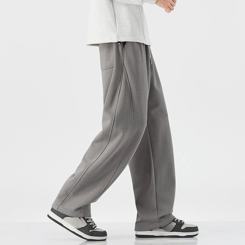 MEN LOOSE SOFT COTTON STAIGHT KNITTED SWEATPANT