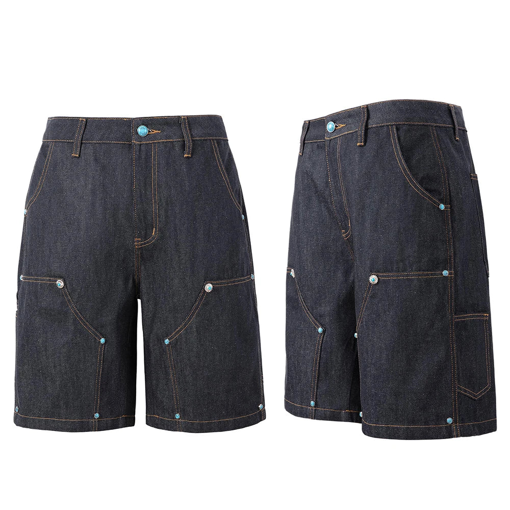 MEN’S TURQUOISE BAGGY DENIM SORTS