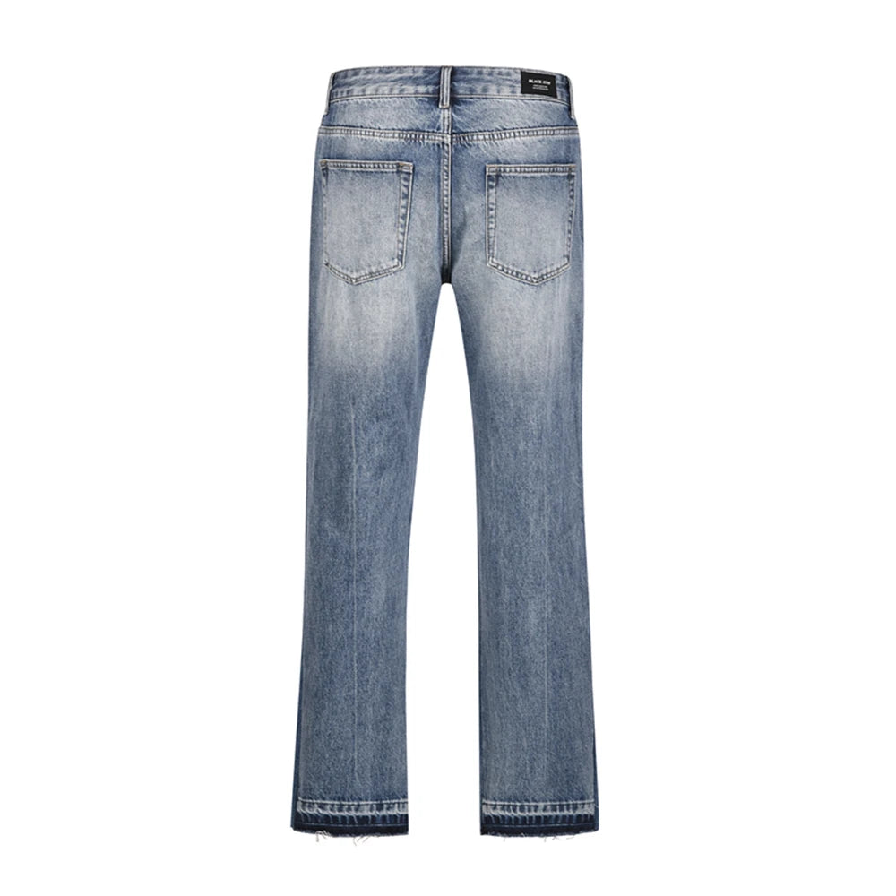 Men’s Contrast Washed Flare Jeans