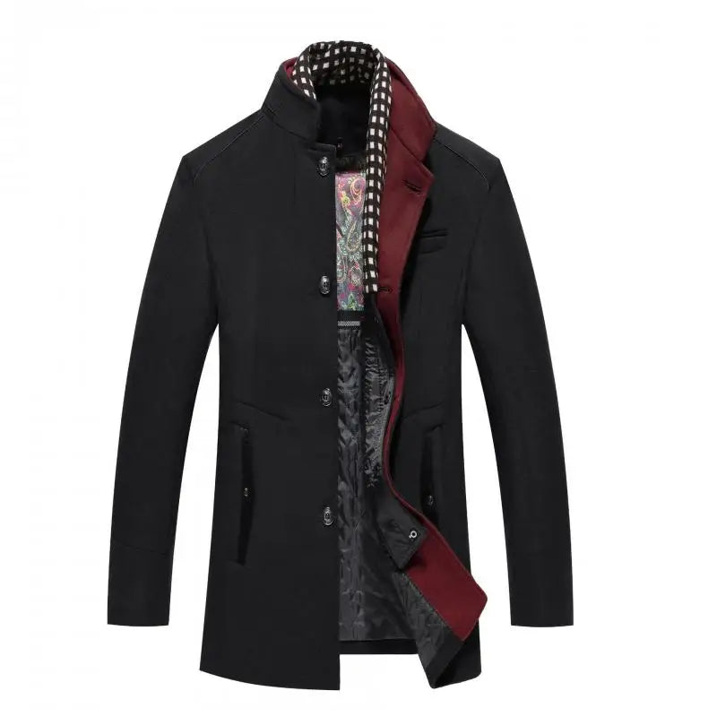 MENS  WINTER WOOL COATS SMART CASUAL THICK WARM WOOLEN