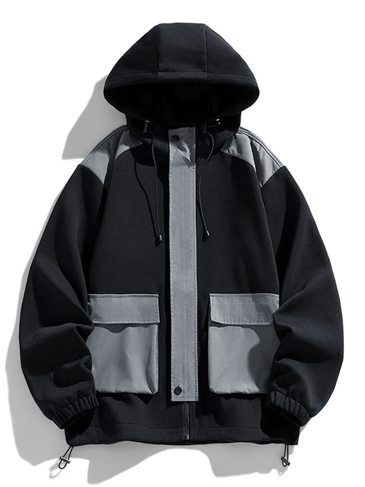 Men’s Patchwork Zip-Up Hoodie
