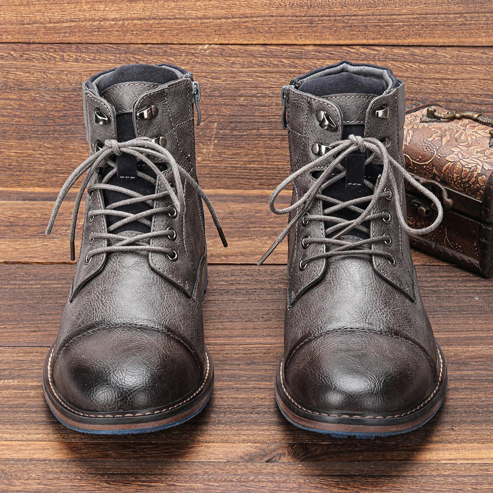 MEN'S ANKLE LEATHER BOOTS