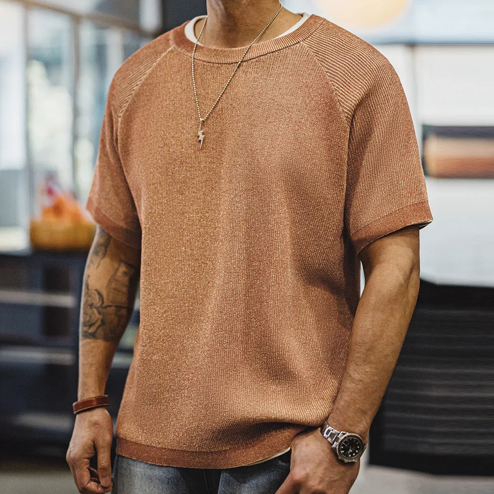 Maden Men’s Vintage Knit T-Shirt