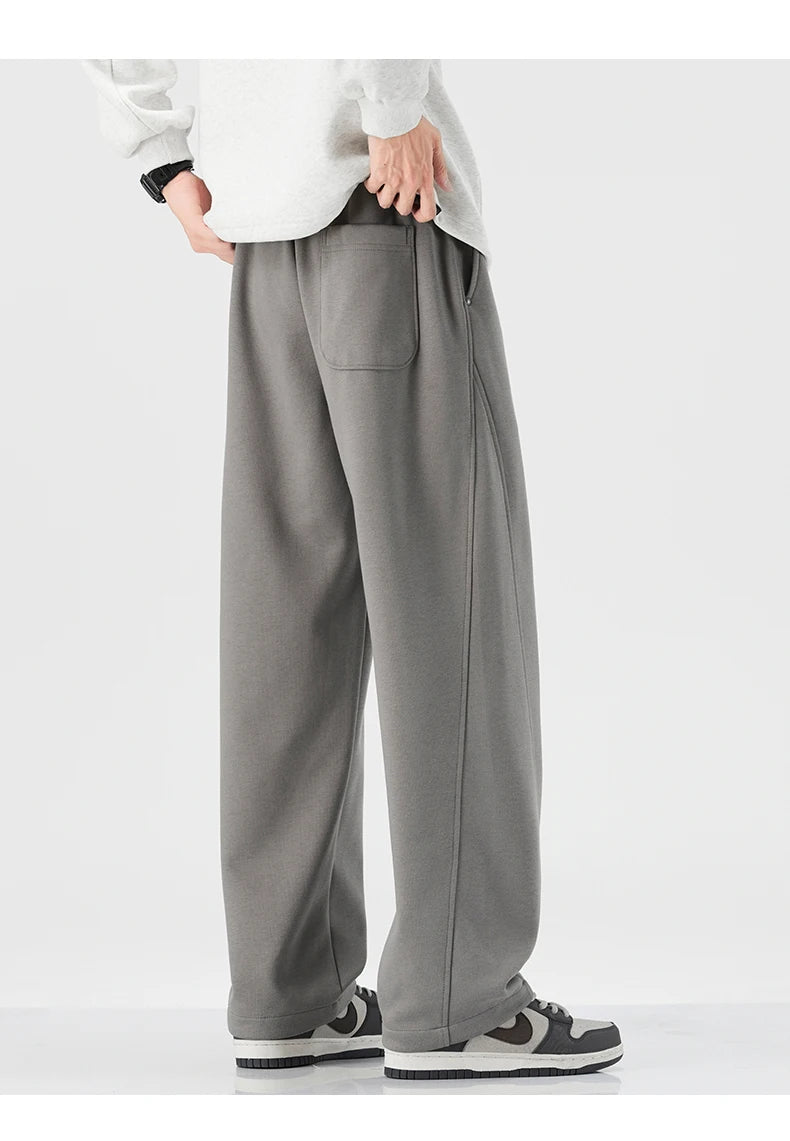 MEN LOOSE SOFT COTTON STAIGHT KNITTED SWEATPANT