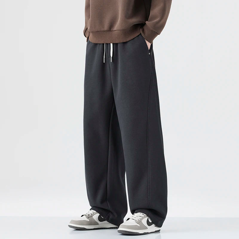 MEN LOOSE SOFT COTTON STAIGHT KNITTED SWEATPANT
