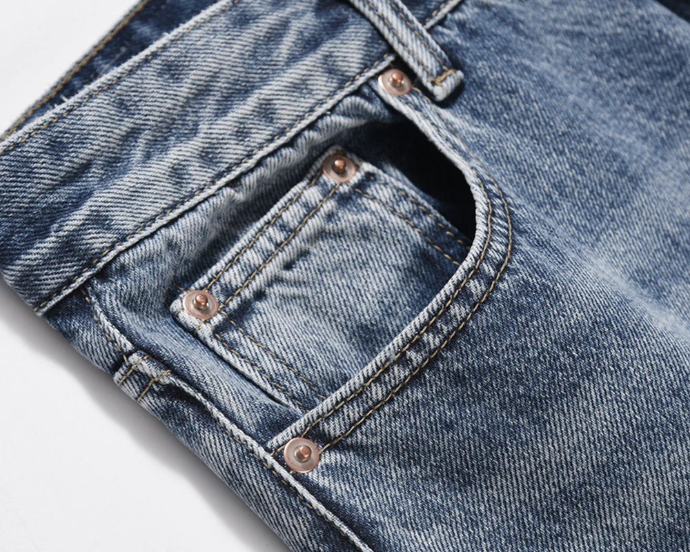 Men’s Contrast Washed Flare Jeans