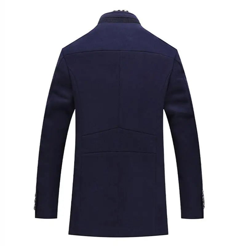 MENS  WINTER WOOL COATS SMART CASUAL THICK WARM WOOLEN