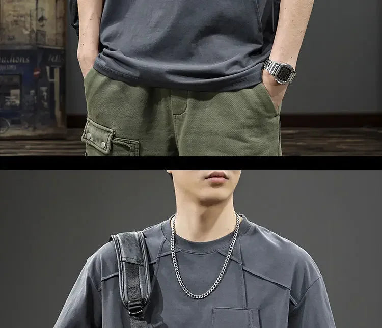 Men’s Irregular Pleated T-Shirt