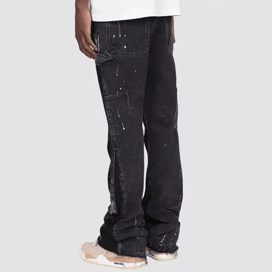 Men’s Punk Skinny Flared Jeans