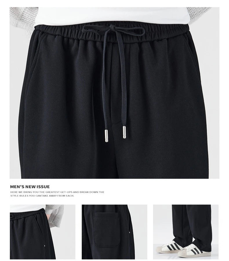 MEN LOOSE SOFT COTTON STAIGHT KNITTED SWEATPANT