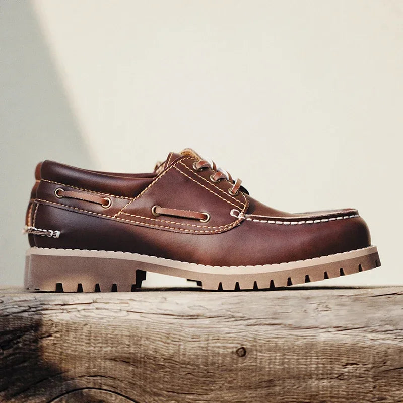 Maden Men’s Vintage Leather Derby Shoes
