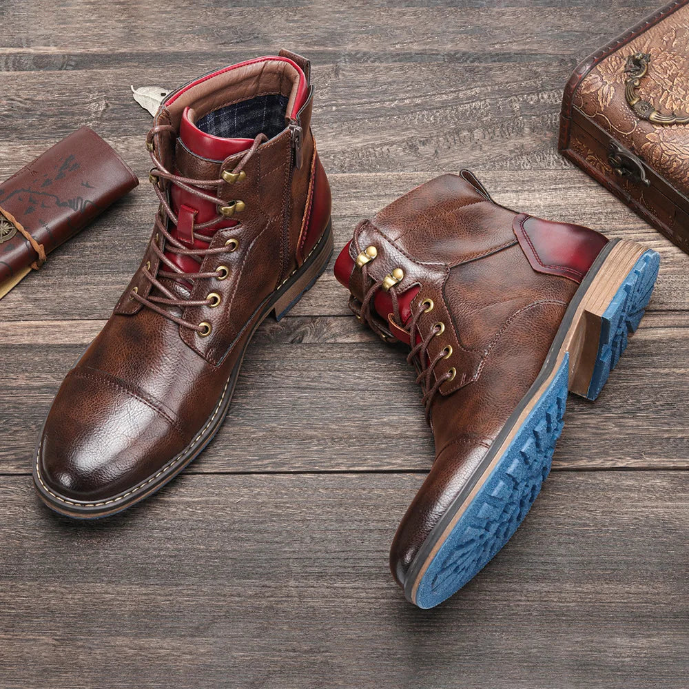 MEN'S ANKLE LEATHER BOOTS