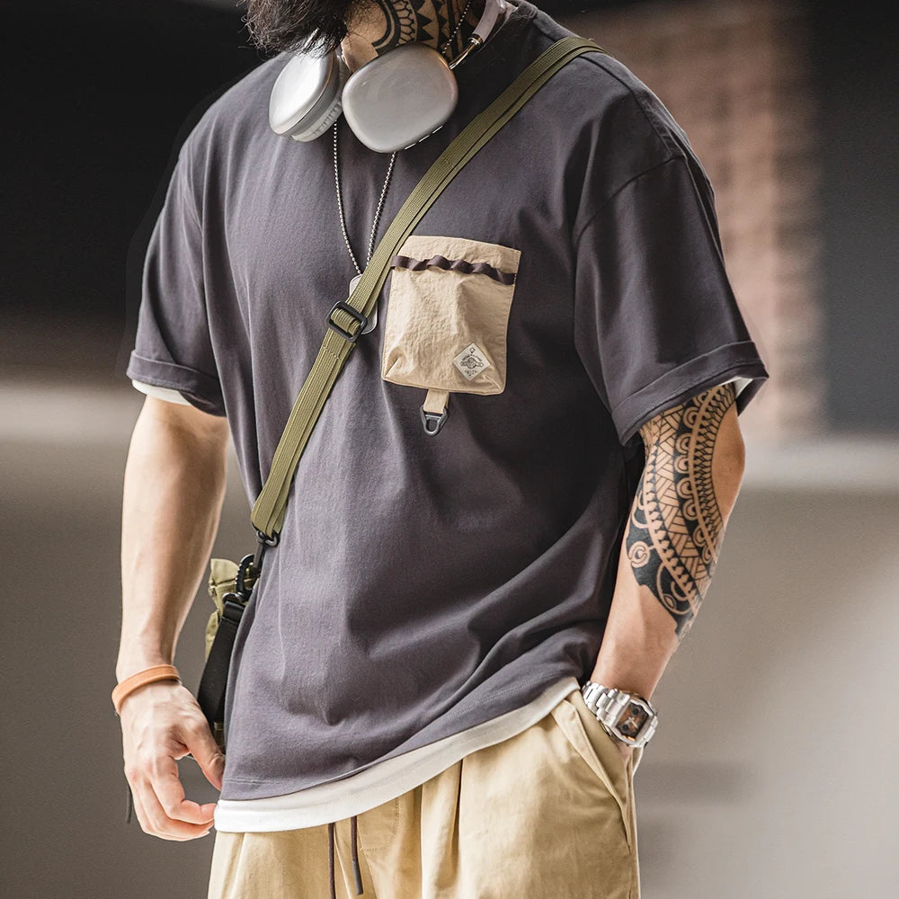 MEN’S SPLICED POCKET T-SHIRT