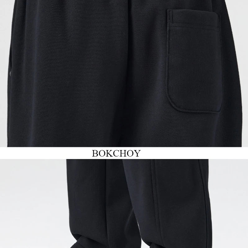 MEN LOOSE SOFT COTTON STAIGHT KNITTED SWEATPANT