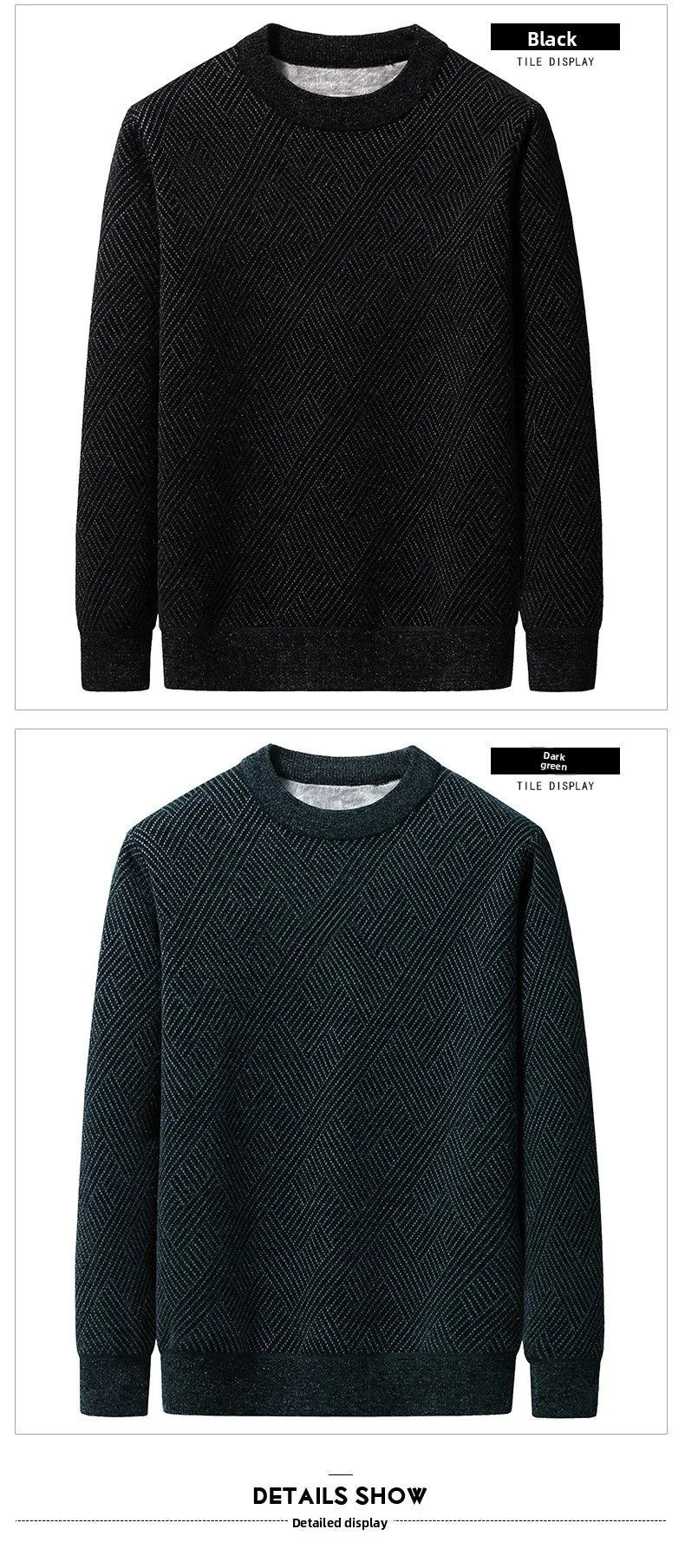 MEN’S THICK VELVET KNIT SWEATER