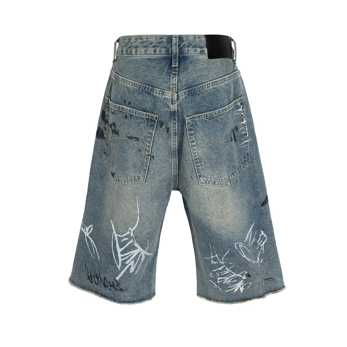 MEN’S GRAFFITI RIPPED DENIM SORTS