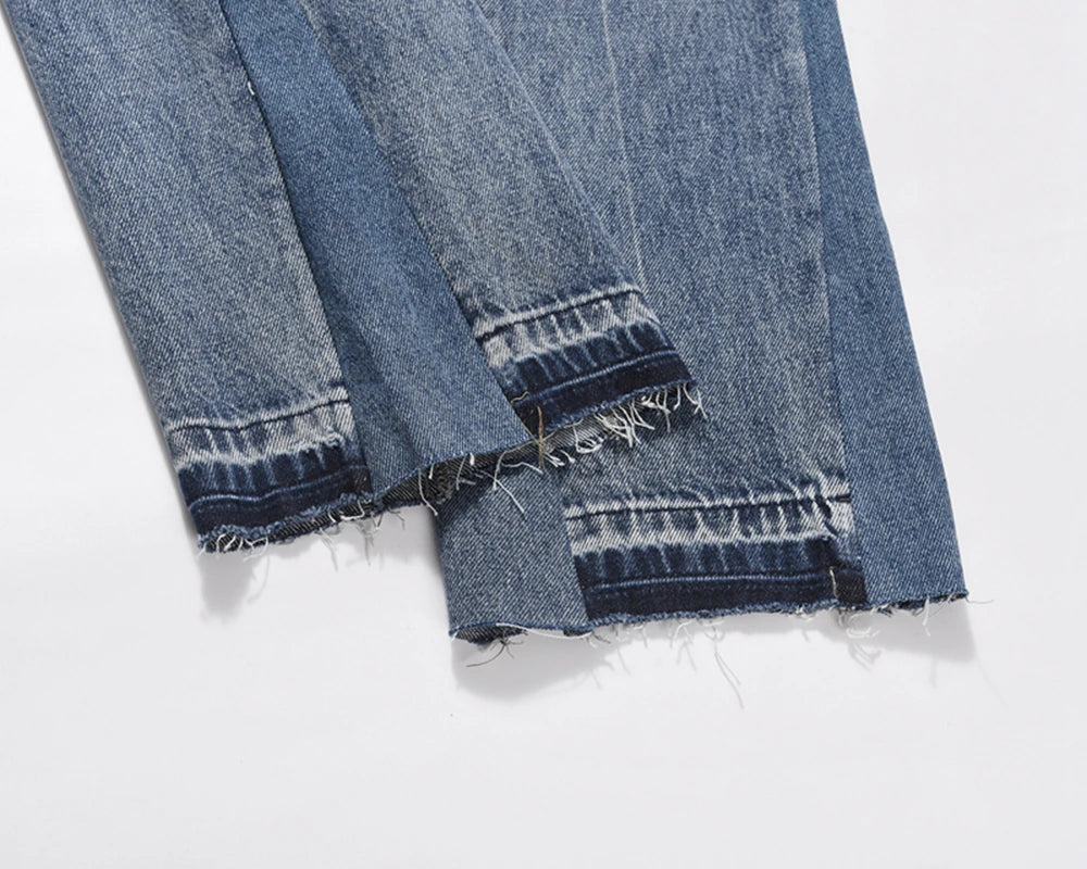 Men’s Contrast Washed Flare Jeans
