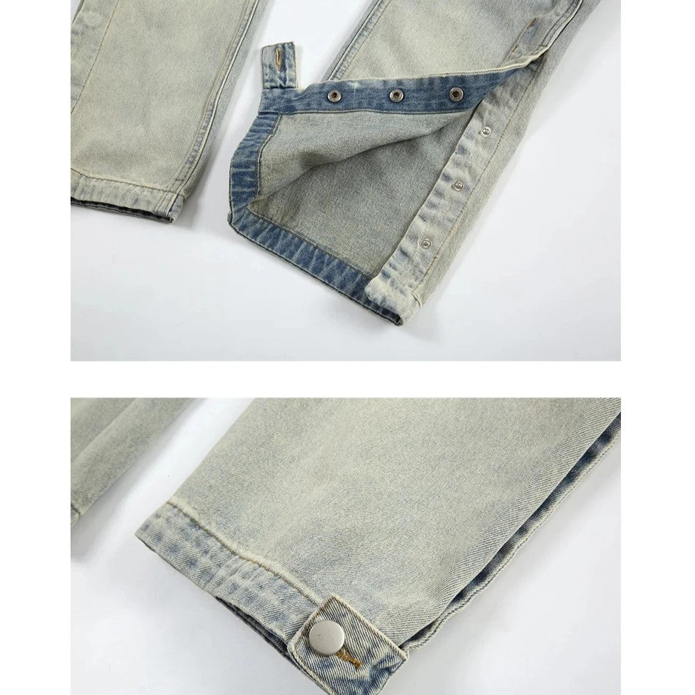 Men’s Contrast Washed Flare Jeans