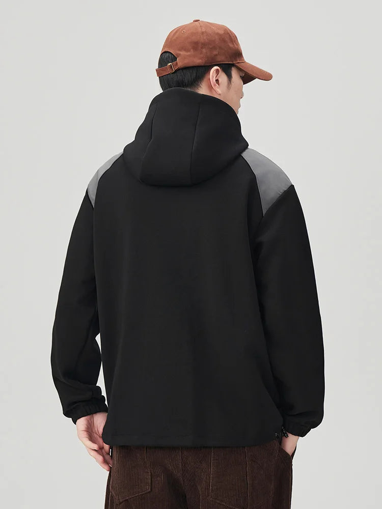 Men’s Patchwork Zip-Up Hoodie