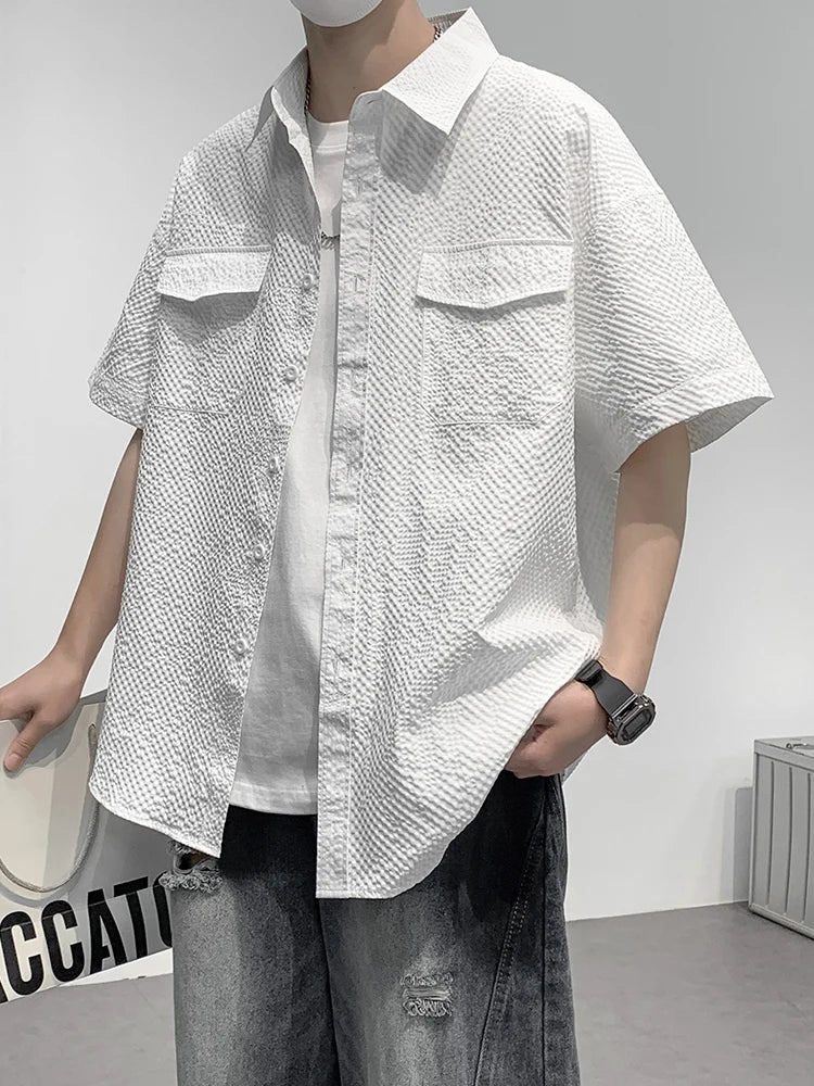 Men’s Bubble Fabric Summer Shirt