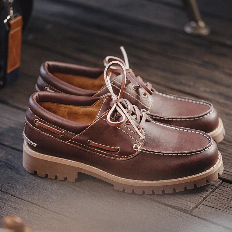 Maden Men’s Vintage Leather Derby Shoes