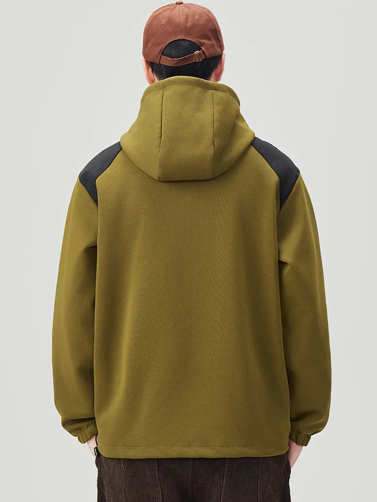 Men’s Patchwork Zip-Up Hoodie