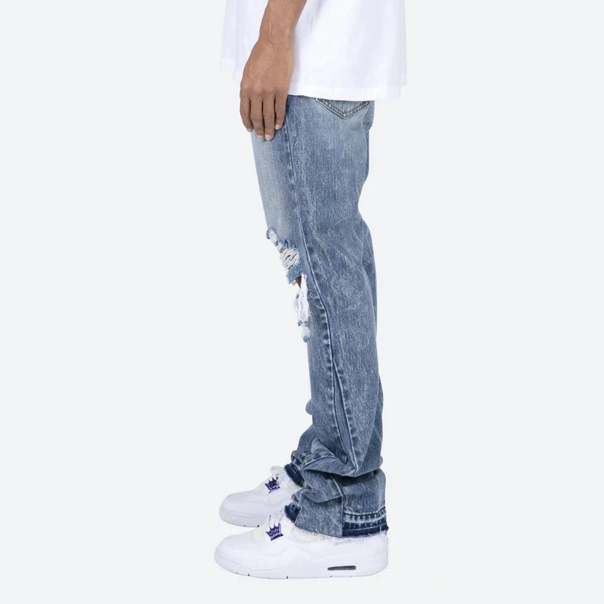 Men’s Contrast Washed Flare Jeans