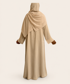 Elegant Open Button Abaya with Matching Hijab