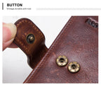 CONTACT'S   Genuine Leather RFID Vintage Wallet Men With Coin Pocket