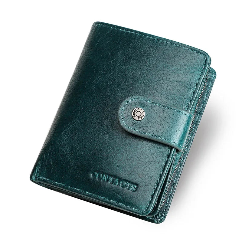 CONTACT'S   Genuine Leather RFID Vintage Wallet Men With Coin Pocket