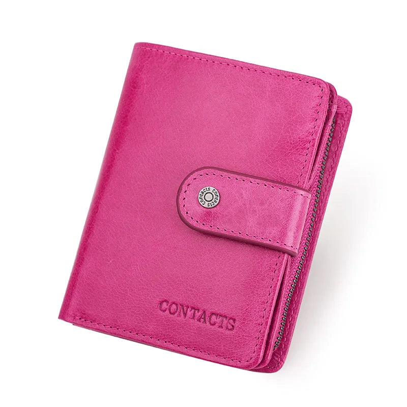 CONTACT'S   Genuine Leather RFID Vintage Wallet Men With Coin Pocket