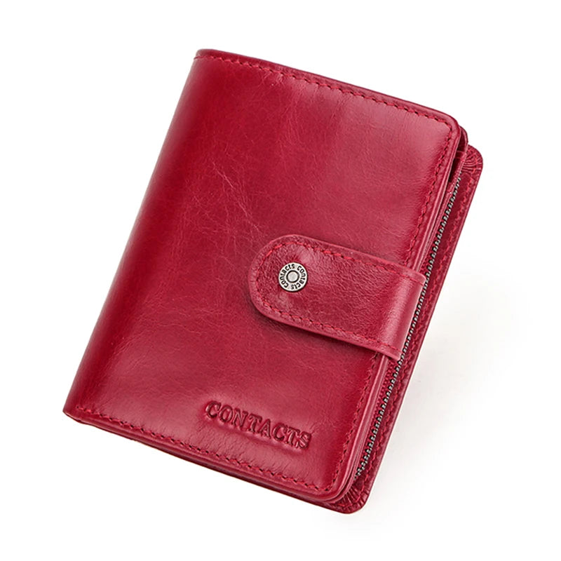 CONTACT'S   Genuine Leather RFID Vintage Wallet Men With Coin Pocket
