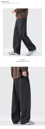MEN LOOSE SOFT COTTON STAIGHT KNITTED SWEATPANT